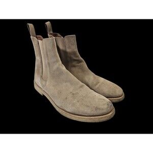 ORO 13 Alicante Crepe Chelsea Boots Tan Suede Leather‎ Calf Ankle Pull On Shoes
